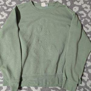 Disney Women's Green Crewneck Sweater